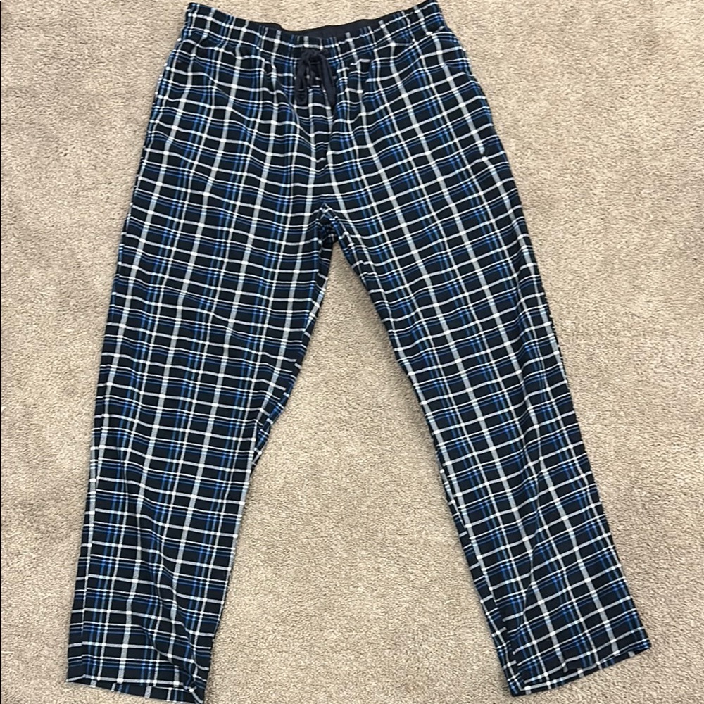 Nautica Blue and White Jogger Sweatpants with Elastic Waistband